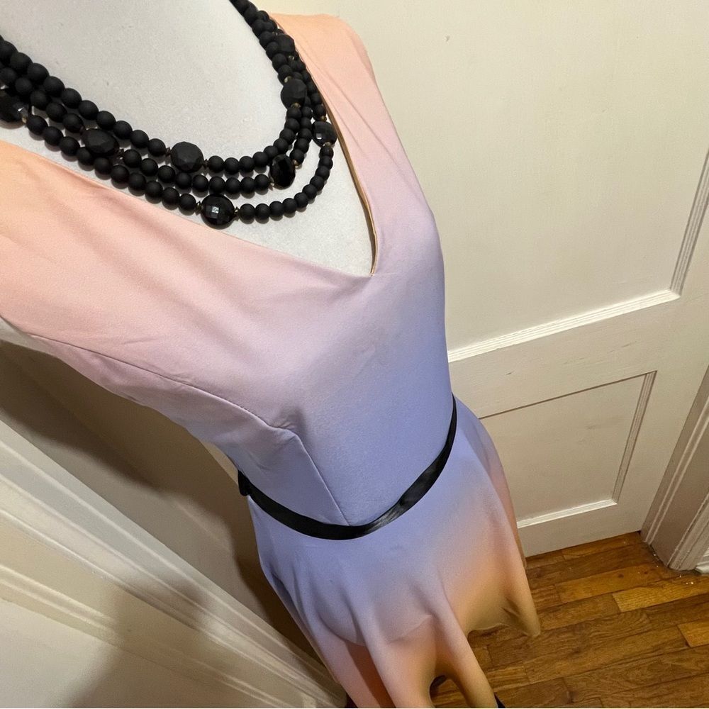Sucrefas Purple Ombre V-Neck Sheath Dress Women's XL